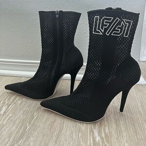 Jeffery Campbell X LF The Brand - Vedette Pointed Mesh Ankle Boots